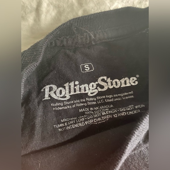 Rolling stone cropped T-shirt black and red - Picture 4 of 5